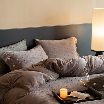 91家纺网 家纺一手货源 找家纺 （总）华超针织 2024新款剪花牛奶绒四件套-赫拉系列