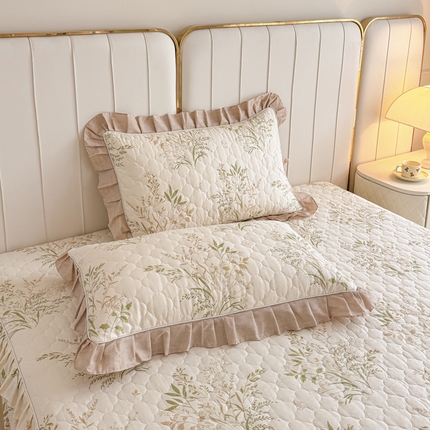 91家纺网 家纺一手货源 找家纺 （总）爱妮玖玖家纺 2024新款全棉印花小蕾丝花边夹棉枕套