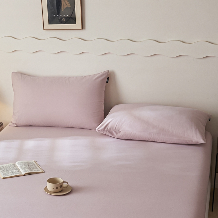 91家纺网 家纺一手货源 找家纺 涵宸家纺 2024新款全棉磨毛四件套纯厚系列-单枕套 a星空紫