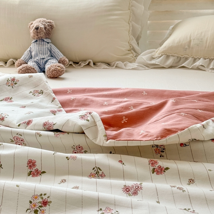 91家纺网 家纺一手货源 找家纺 舒慕家纺 2025新款全棉单被套全棉夹棉被套夹棉四件套 晚柠