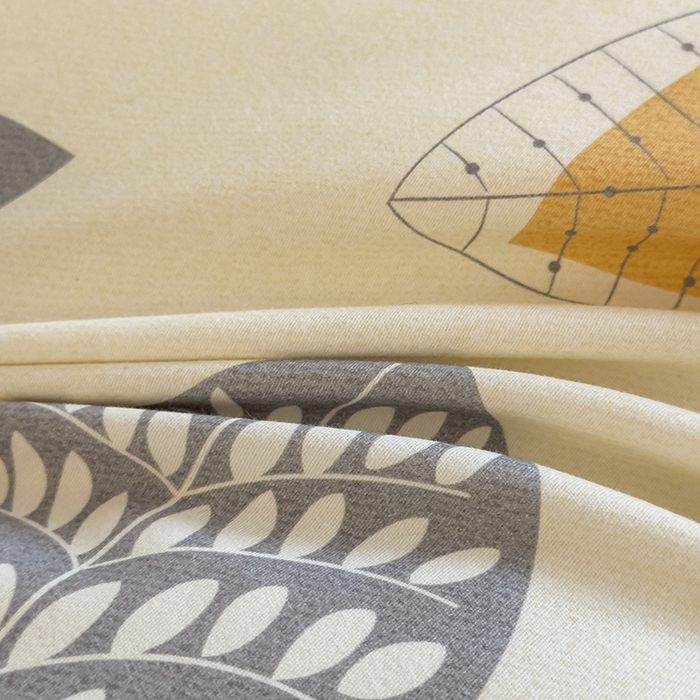 91家纺网 家纺一手货源 找家纺 新月家纺（锦威郎） 2024新款全棉加厚长绒棉数码印花四件套系列 清风随心-黄