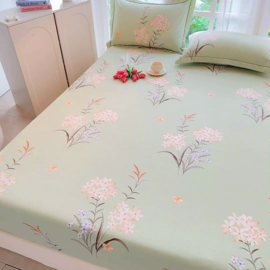 91家纺网 家纺一手货源 找家纺 家贝爱 2024新款加厚生态全棉磨毛床笠 半夏花语