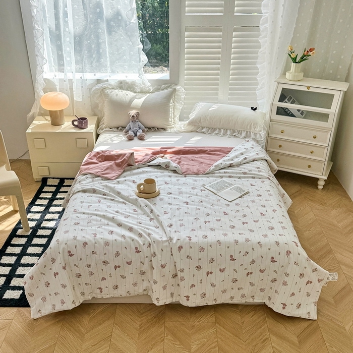 91家纺网 家纺一手货源 找家纺 舒慕家纺 2025新款全棉单被套全棉夹棉被套夹棉四件套 晚柠