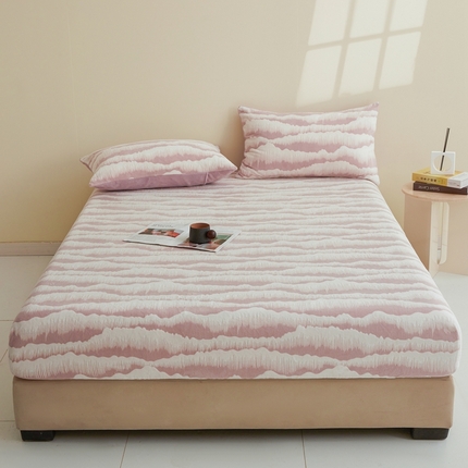 菡宝 2024新款雕花绒230g全消光牛奶绒单床笠-行云流水 豆紫