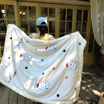 91家纺网 家纺一手货源 找家纺 （总）六巷胡同 2024新款INS卡通羊羔绒毛毯（外拍组）