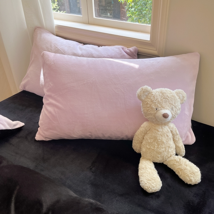 91家纺网 家纺一手货源 找家纺 慕澄家纺 2024新款纯色双拼牛奶绒四件套 豆蔻紫+黑