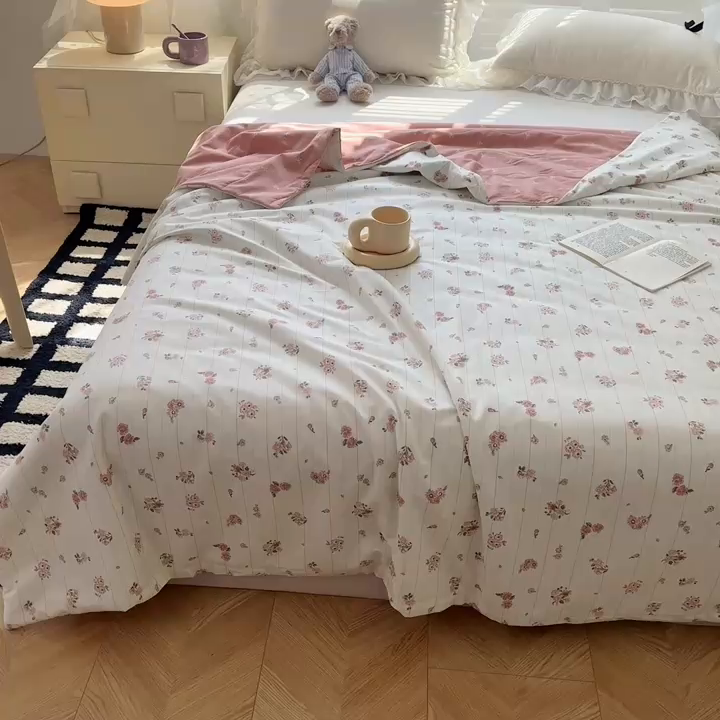 91家纺网 家纺一手货源 找家纺 舒慕家纺 2025新款全棉单被套全棉夹棉被套夹棉四件套 晚柠