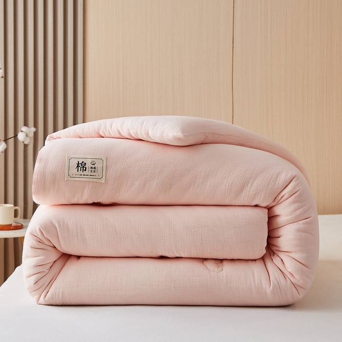 91家纺网 家纺一手货源 找家纺 猎鹿人家纺 2024新款A类原棉新疆棉花被春秋被冬被 荷花粉