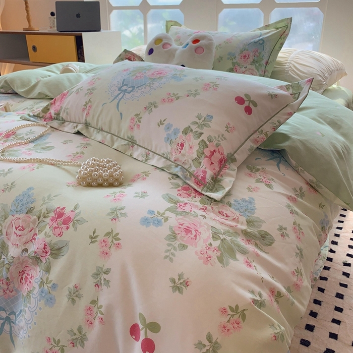 91家纺网 家纺一手货源 找家纺 莱豫家纺 2024新款纯棉四件套-第八波 清雅