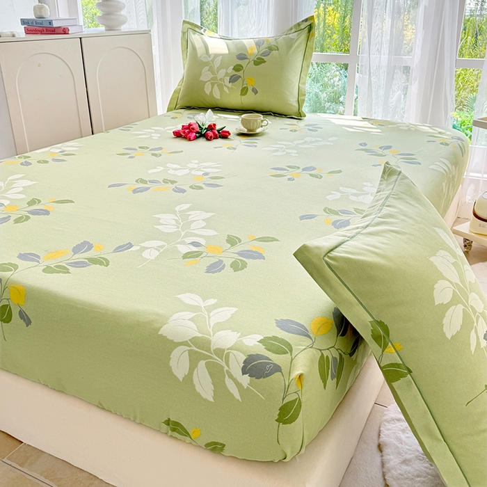 91家纺网 家纺一手货源 找家纺 家贝爱 2024新款加厚生态全棉磨毛床笠 翠影花枝