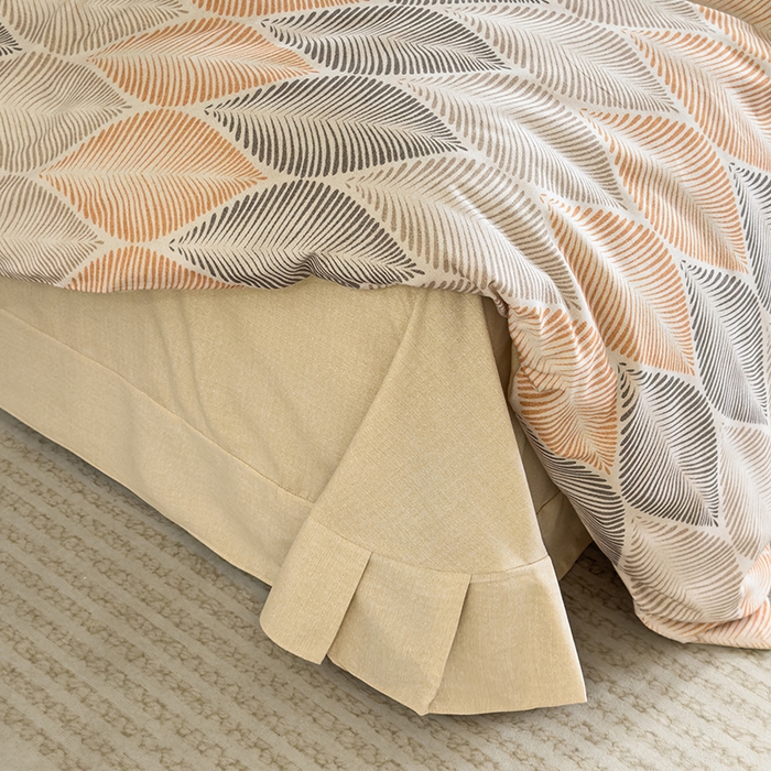 91家纺网 家纺一手货源 找家纺 新月家纺（锦威郎） 2024新款全棉加厚长绒棉数码印花四件套系列 时光信笺-桔