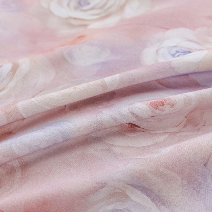 91家纺网 家纺一手货源 找家纺 新月家纺（锦威郎） 2024新款全棉加厚长绒棉数码印花四件套系列 花田物语-粉