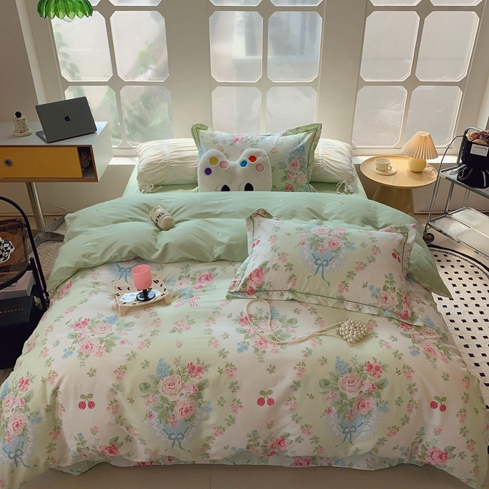 91家纺网 家纺一手货源 找家纺 莱豫家纺 2024新款纯棉四件套-第八波 清雅