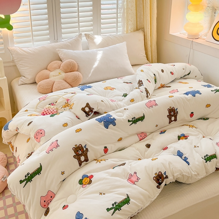 91家纺网 家纺一手货源 找家纺 心卓婴童馆 2025新款针织棉印花被子冬被被芯被子系列-成人图 动物集