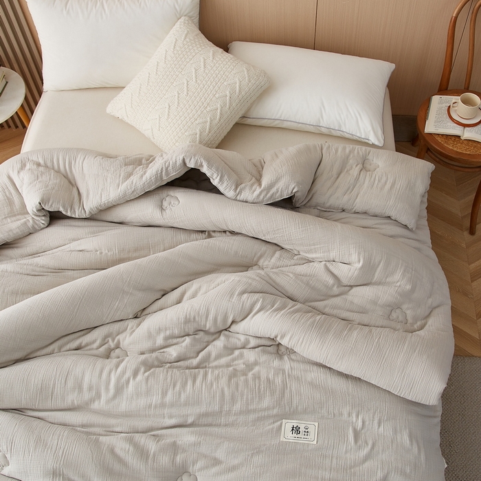 91家纺网 家纺一手货源 找家纺 猎鹿人家纺 2024新款A类原棉新疆棉花被春秋被冬被 摩卡灰