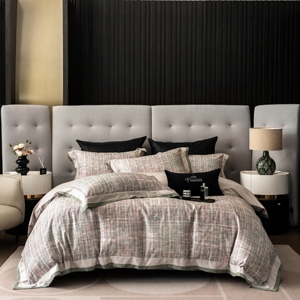 91家纺网 家纺一手货源 找家纺 （总）时亿家居 2024新款100支长绒棉臻棉绒磨毛四件套