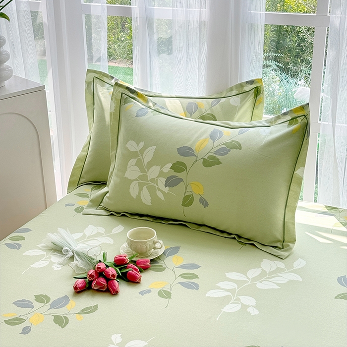 91家纺网 家纺一手货源 找家纺 家贝爱 2024新款加厚生态全棉磨毛床笠 翠影花枝