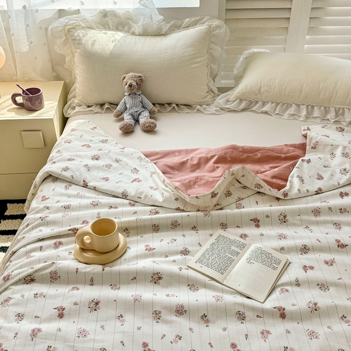 91家纺网 家纺一手货源 找家纺 舒慕家纺 2025新款全棉单被套全棉夹棉被套夹棉四件套 晚柠