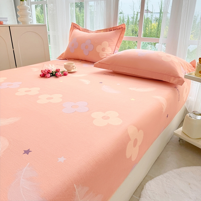 91家纺网 家纺一手货源 找家纺 家贝爱 2024新款加厚生态全棉磨毛床笠 梦恋花都