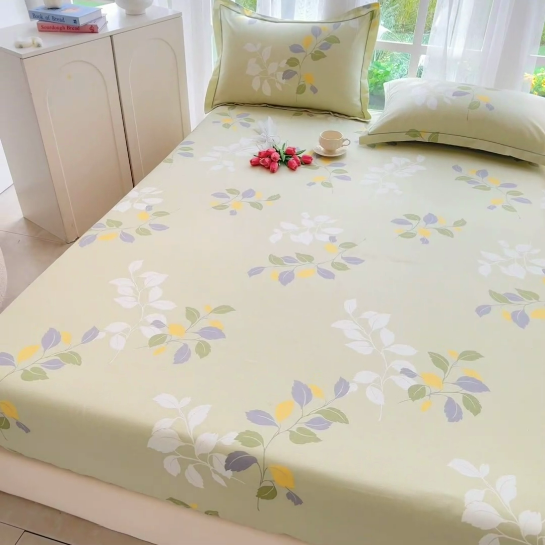 91家纺网 家纺一手货源 找家纺 家贝爱 2024新款加厚生态全棉磨毛床笠 翠影花枝