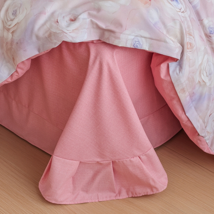 91家纺网 家纺一手货源 找家纺 新月家纺（锦威郎） 2024新款全棉加厚长绒棉数码印花四件套系列 花田物语-粉