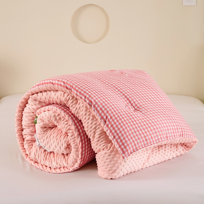 91家纺网 家纺一手货源 找家纺 （总）爱宝被业 2025新款水洗棉双层纱豆豆绒被