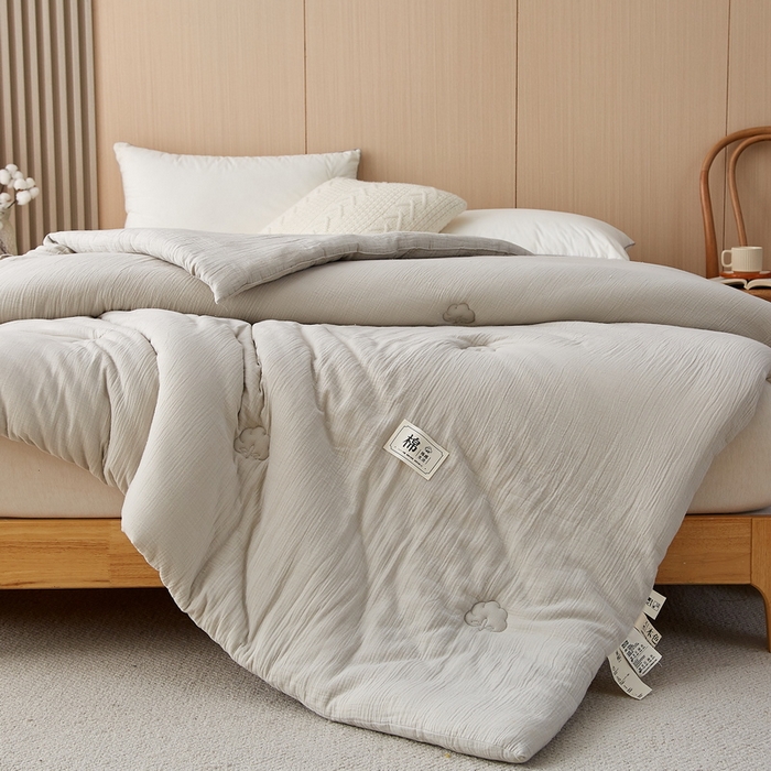 91家纺网 家纺一手货源 找家纺 猎鹿人家纺 2024新款A类原棉新疆棉花被春秋被冬被 摩卡灰