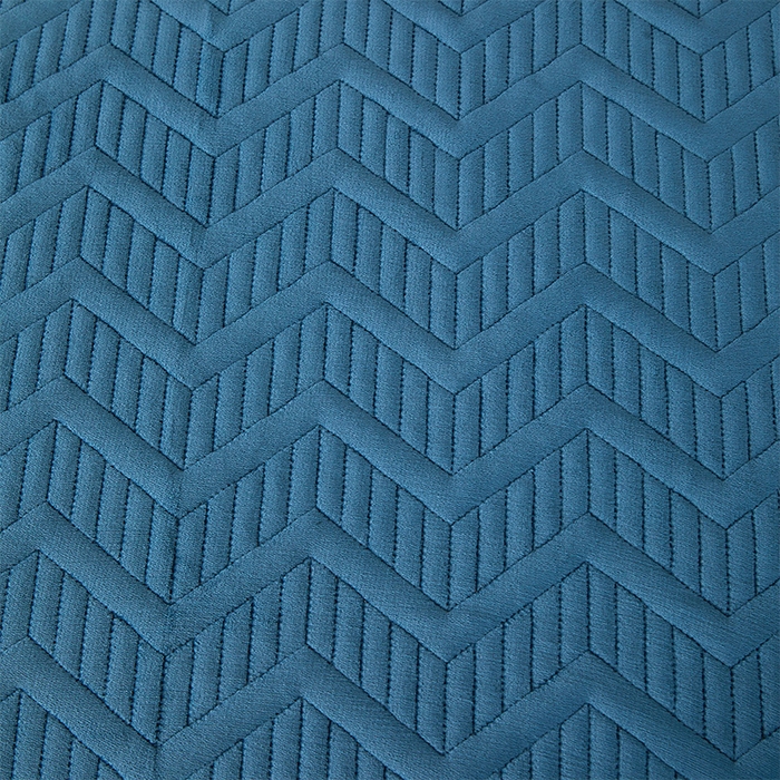 91家纺网 家纺一手货源 找家纺 新月家纺（锦威郎） 2024新款高克重牛奶绒全消光绗缝床盖床单四件套 宝石蓝