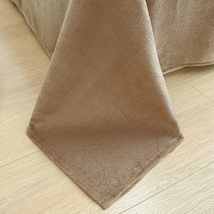 91家纺网 家纺一手货源 找家纺 慕澄家纺 2024新款纯色双拼牛奶绒四件套 灰+浅棕