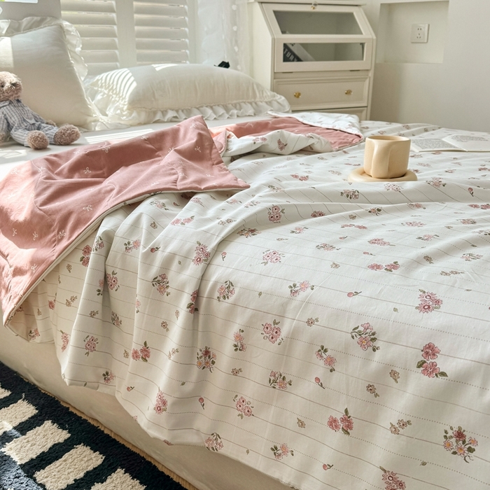 91家纺网 家纺一手货源 找家纺 舒慕家纺 2025新款全棉单被套全棉夹棉被套夹棉四件套 晚柠