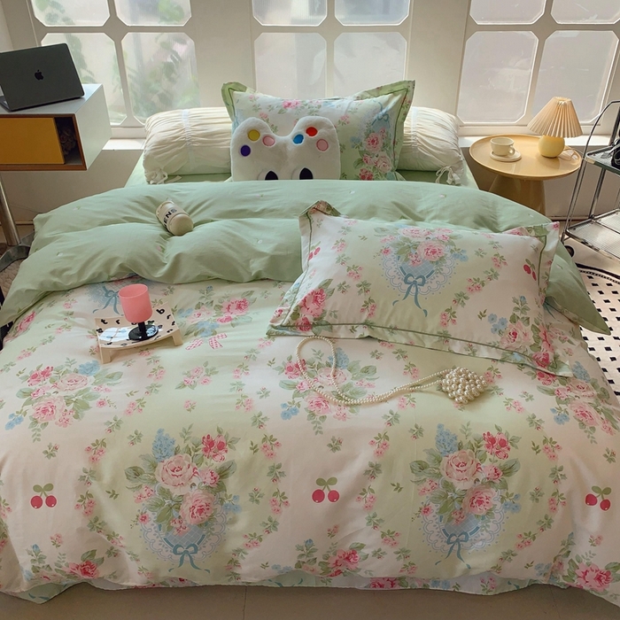 91家纺网 家纺一手货源 找家纺 莱豫家纺 2024新款纯棉四件套-第八波 清雅