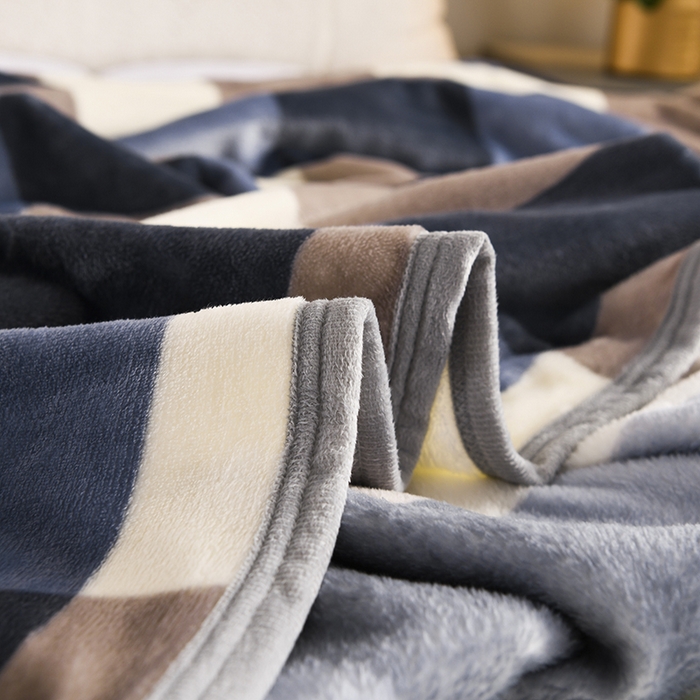 91家纺网 家纺一手货源 找家纺 圣楚 2024新款300g加厚保暖云貂绒双面毯子办公室午睡毛毯直播 简静