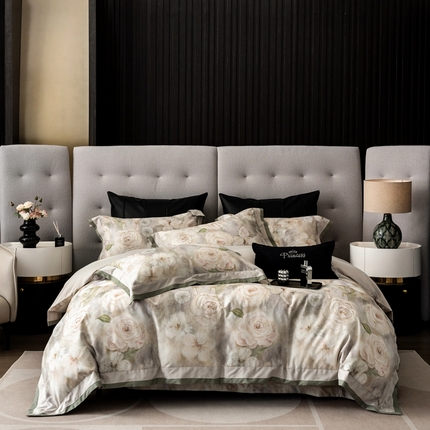 91家纺网 家纺一手货源 找家纺 （总）时亿家居 2024新款100支长绒棉臻棉绒磨毛四件套