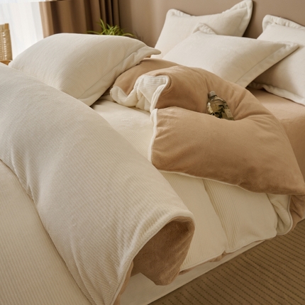 91家纺网 家纺一手货源 找家纺 （总）简如 2025新款A类230克加厚牛奶绒四件套