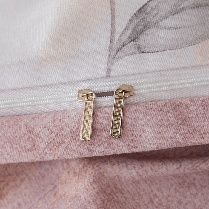 91家纺网 家纺一手货源 找家纺 新月家纺（锦威郎） 2024新款全棉加厚长绒棉数码印花四件套系列 丁香玉兰-米