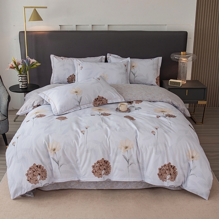 91家纺网 家纺一手货源 找家纺 （总）新月家纺（锦威郎） 2024新款全棉加厚长绒棉数码印花四件套系列