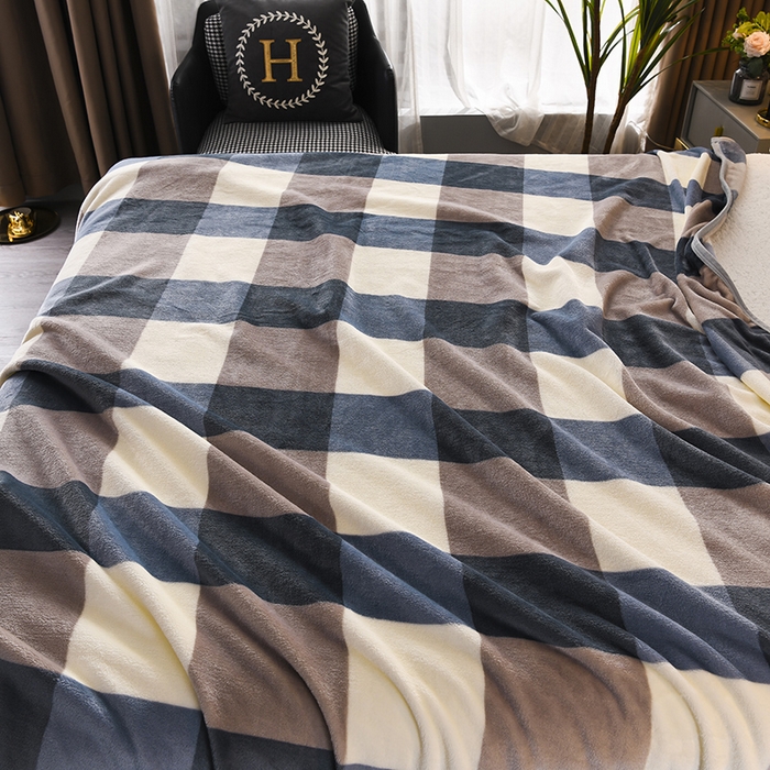 91家纺网 家纺一手货源 找家纺 圣楚 2024新款300g加厚保暖云貂绒双面毯子办公室午睡毛毯直播 简静