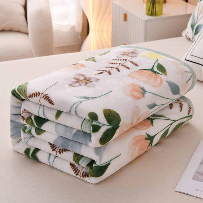 91家纺网 家纺一手货源 找家纺 圣楚 2024新款300g加厚保暖云貂绒双面毯子办公室午睡毛毯直播 争艳