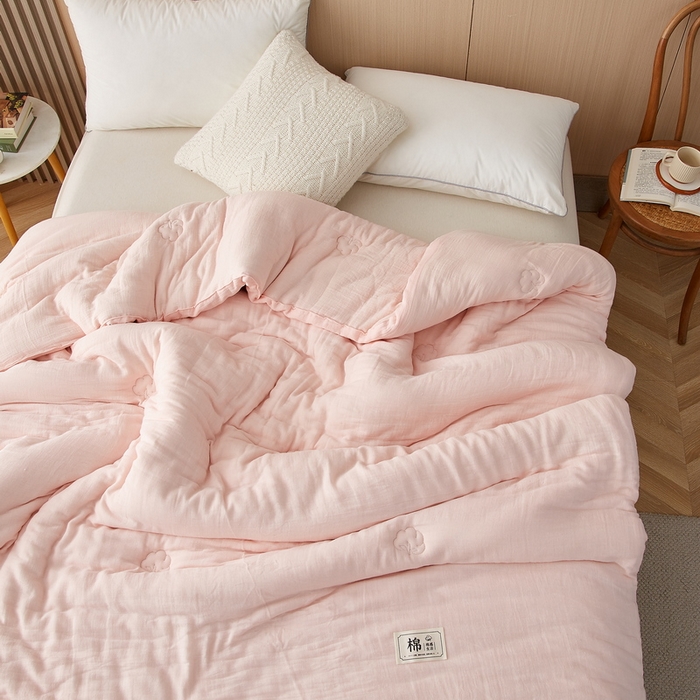 91家纺网 家纺一手货源 找家纺 猎鹿人家纺 2024新款A类原棉新疆棉花被春秋被冬被 荷花粉