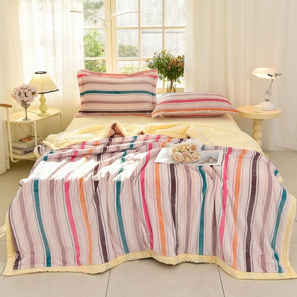 圣楚家纺 2024新款豆豆绒三层毛毯毯子 匆匆那年