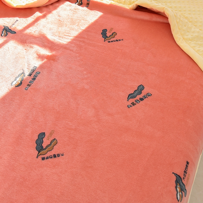 91家纺网 家纺一手货源 找家纺 圣楚家纺 2024新款豆豆绒三层毛毯毯子 豆豆毯玉