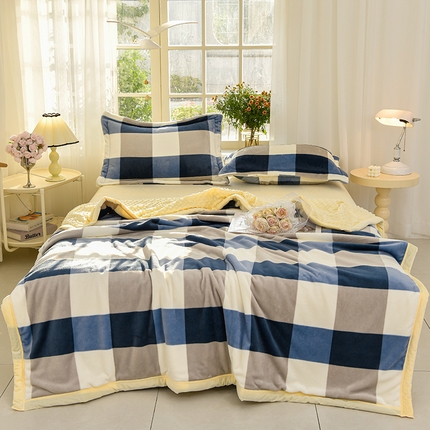 圣楚家纺 2024新款豆豆绒三层毛毯毯子 简静时光