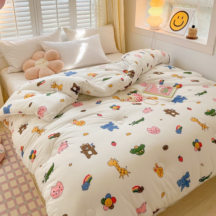 91家纺网 家纺一手货源 找家纺 心卓婴童馆 2025新款针织棉印花被子冬被被芯被子系列-成人图 动物集