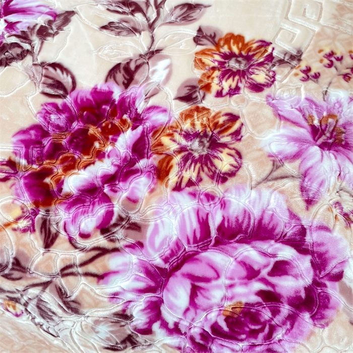 91家纺网 家纺一手货源 找家纺 凯轩毛毛毯毯子网销专供 2024新款花开盛世5D婚庆云毛毯毯子 花开盛世-玉色