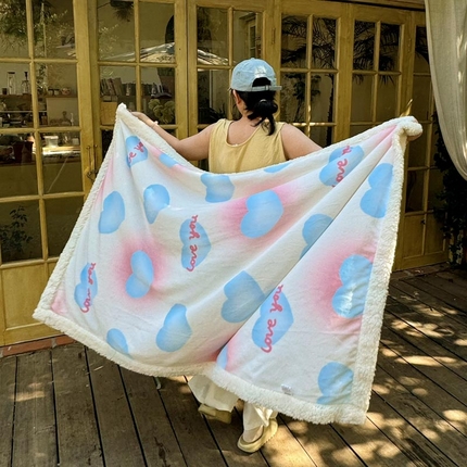 91家纺网 家纺一手货源 找家纺 （总）六巷胡同 2024新款INS卡通羊羔绒毛毯（外拍组）