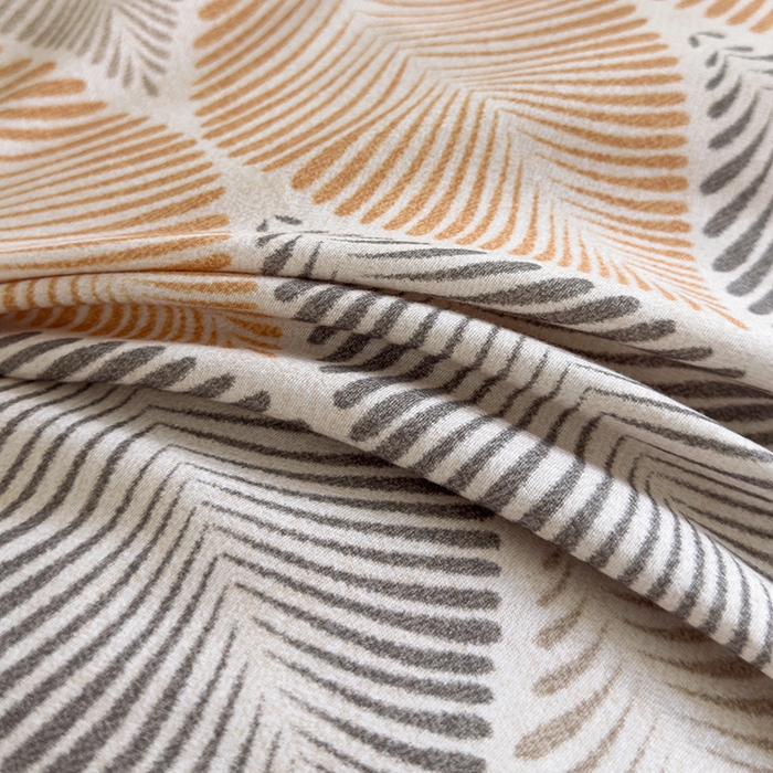 91家纺网 家纺一手货源 找家纺 新月家纺（锦威郎） 2024新款全棉加厚长绒棉数码印花四件套系列 时光信笺-桔