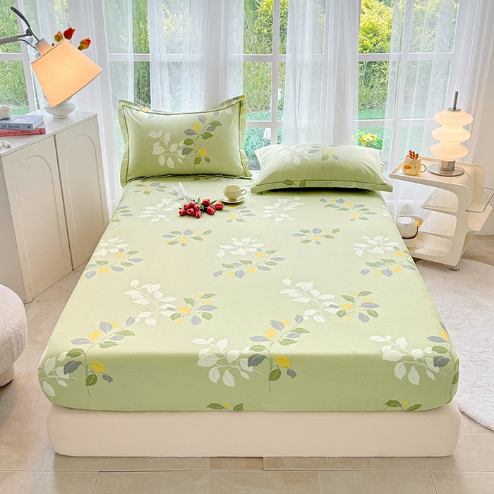 91家纺网 家纺一手货源 找家纺 家贝爱 2024新款加厚生态全棉磨毛床笠 翠影花枝