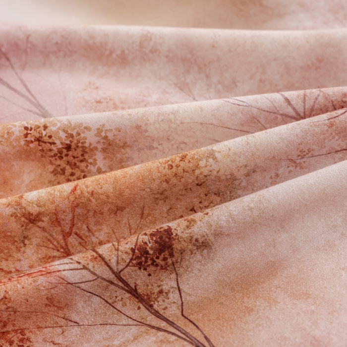 91家纺网 家纺一手货源 找家纺 新月家纺（锦威郎） 2024新款全棉加厚长绒棉数码印花四件套系列 榕树森林-粉