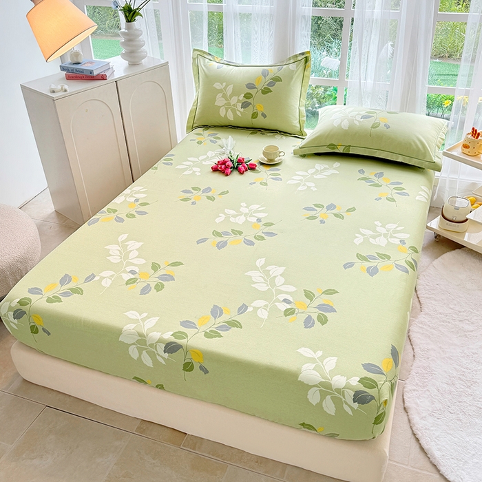 91家纺网 家纺一手货源 找家纺 家贝爱 2024新款加厚生态全棉磨毛床笠 翠影花枝