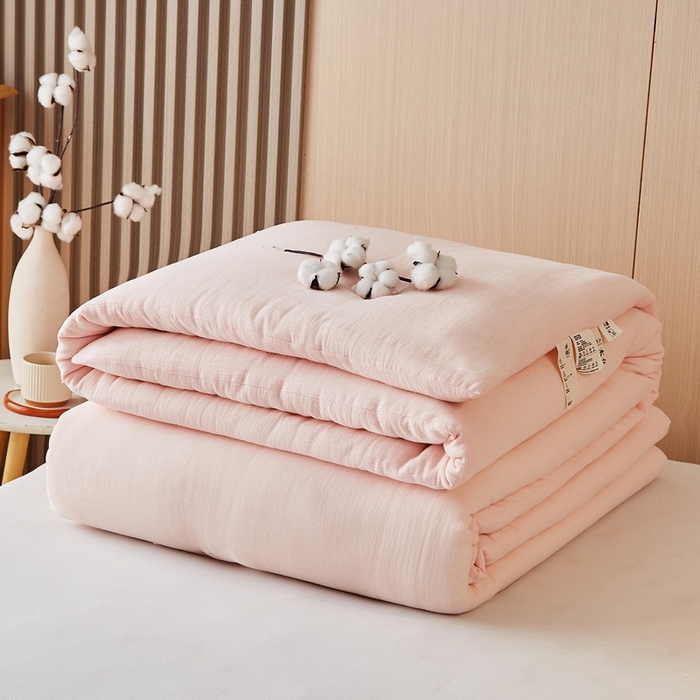 91家纺网 家纺一手货源 找家纺 猎鹿人家纺 2024新款A类原棉新疆棉花被春秋被冬被 荷花粉